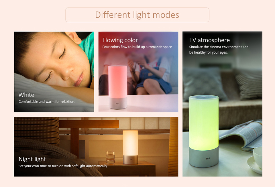 Лампа-ночник Yeelight Bedside LED-Lamp режимы