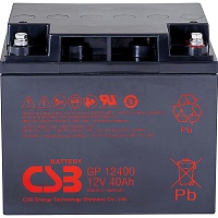 Аккумулятор CSB AGM 12V (12V/40Ah/480Wh) (GP12400) Аккумулятор CSB AGM 12V (12V/40Ah/480Wh) (GP12400)