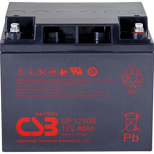 Аккумулятор CSB AGM 12V (12V/40Ah/480Wh) (GP12400)