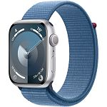 Смарт-часы Apple Watch Series 9 GPS 45mm Silver Aluminum Case with Winter Blue Sport Loop (MR9F3)