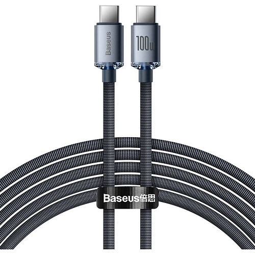 Кабель Baseus Crystal Shine Series USB-C to USB-C 100W 1.2m Black (CAJY000601)