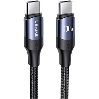 Кабель Usams U71 USB-C to USB-C 100W 2.4A 1.2m Black (US-SJ524)