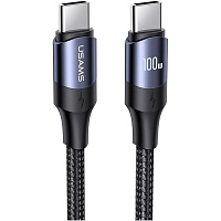 Кабель Usams US-SJ526 U71 USB-C to USB-C 100W 3m Black (SJ526USB01) Кабель Usams US-SJ526 U71 USB-C to USB-C 100W 3m Black (SJ526USB01)