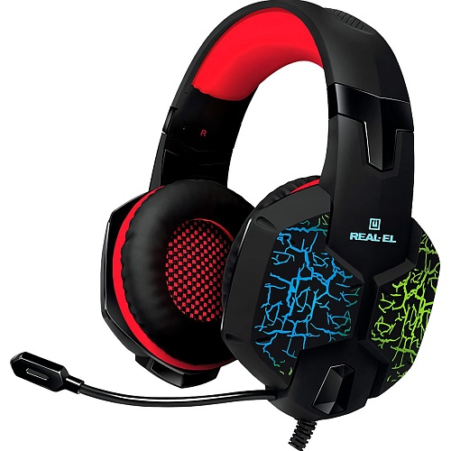Ігрові навушники REAL-EL GDX-7750 Black/Red (EL124100048) - придбати в Дніпрі, Україні: ціна, характеристики | інтернет-магазин TOUCH