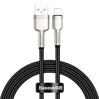 Кабель Baseus Cafule Metal USB to Lightning 2.4A 0.25m Black (CALJK-01)