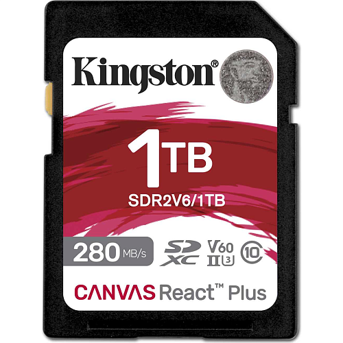 Карта пам'яті Kingston SDXC Canvas React Plus 1TB Class 10 UHS-II U3 V60 (SDR2V6/1TB) - придбати в Дніпрі, Україні: ціна, характеристики | інтернет-магазин TOUCH
