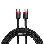 Кабель Baseus Cafule USB-C to USB-C 1m CATKLF-G91) Black/Red