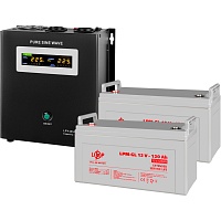 Источник бесперебойного питания (ИБП) LogicPower LPY-W-PSW-1500VA + АКБ LPM-GL 12V - 2 x 120Ah (19804)