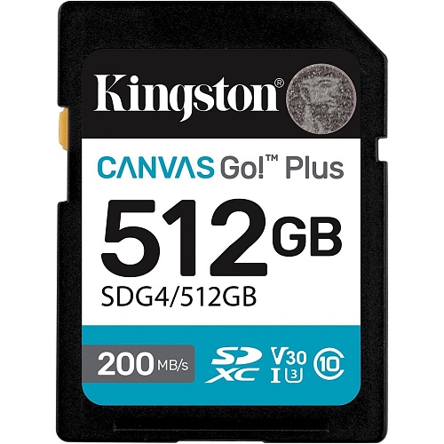 Карта памяти Kingston SDXC Canvas Go! Plus 512GB Class 10 UHS-I U3 V30 (SDG4/512GB)