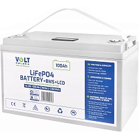 Аккумулятор Volt Polska LiFePO4 LCD 12V (12.8V/100Ah/1280Wh) (6AKLI10L12)