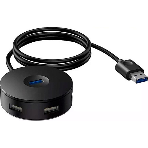 USB-хаб Baseus Round Box 4-Port USB-A Black 1м (CAHUB-U01)