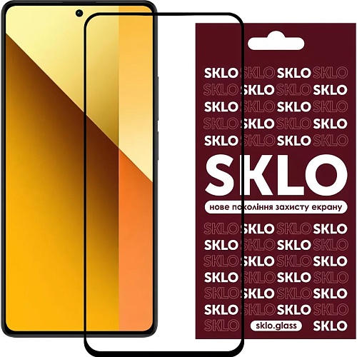Защитное стекло SKLO Pro Full 3D Glass для Redmi Note 13 Pro 5G/ Note 13 4G/5G / Poco X6 5G/ Xiaomi 13T/ Poco M6 Pro 4G Black
