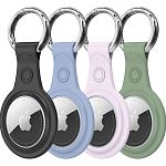 Комплект чехлов для поисковой метки Apple AirTag Dux Ducis Secure Holder with Key Ring Black/Blue/Green/Purple