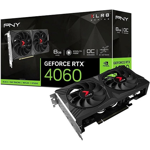 Видеокарта PNY GeForce RTX 4060 XLR8 Gaming VERTO Dual Fan OC 8GB (VCG40608DFXPB1-O) UA 