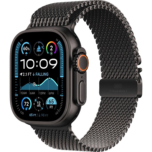 Смарт-часы Apple Watch Ultra 2 49mm Black Titanium Case with Black Titanium Milanese Loop Large (MYTC3)