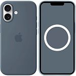 Чохол Silicone Case with Button, Animation & MagSafe для Apple iPhone 17 Anchor Blue AAA