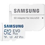 Карта памяти Samsung microSDXC EVO Plus 512GB UHS-I U3 V30 A2 + SD Adapter (MB-MC512KA)