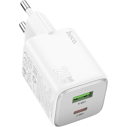 Сетевое зарядное устройство Hoco N41 20W USB-A + USB-C White
