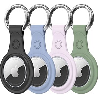 Комплект чехлов для поисковой метки Apple AirTag Dux Ducis Secure Holder with Key Ring Black/Blue/Green/Purple Комплект чехлов для поисковой метки Apple AirTag Dux Ducis Secure Holder with Key Ring Black/Blue/Green/Purple