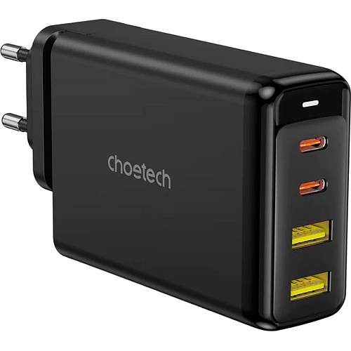 Сетевое зарядное устройство Choetech PD140W GaN 4-Port Wall Charger Black (PD6005-EU-BK)
