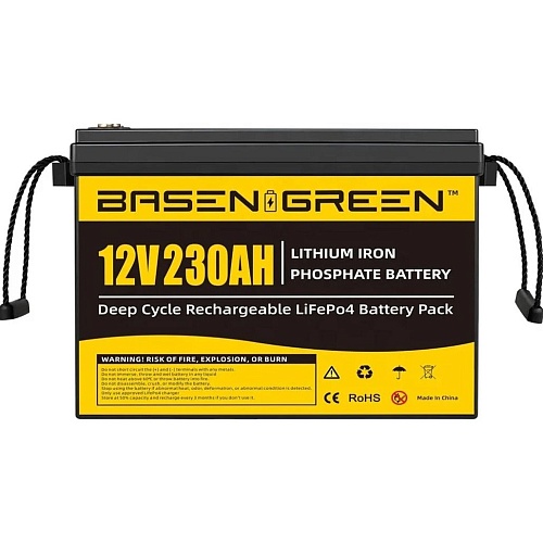 Аккумулятор Basen Green LiFePO4 12V (12.8V/230Ah/2944Wh) (BG-12230) 