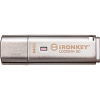 USB флеш-накопичувач Kingston IronKey Locker Plus 50 64GB USB-A 3.2 Gen 1 Silver (IKLP50/64GB) - придбати в Дніпрі, Україні: ціна, характеристики | інтернет-магазин TOUCH