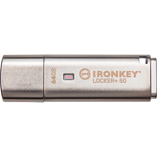 USB флеш-накопичувач Kingston IronKey Locker Plus 50 64GB USB-A 3.2 Gen 1 Silver (IKLP50/64GB) - придбати в Дніпрі, Україні: ціна, характеристики | інтернет-магазин TOUCH