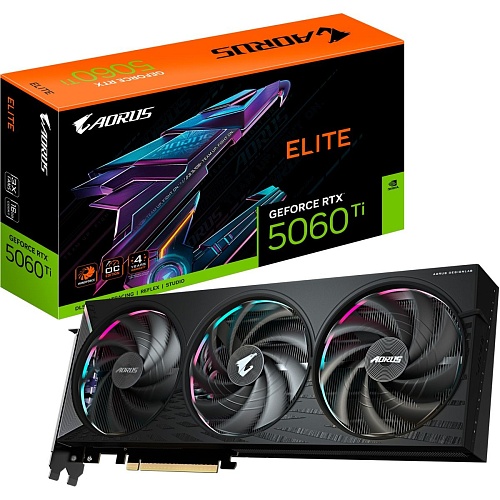 Видеокарта AORUS GeForce RTX 5060 Ti ELITE 16G (GV-N506TAORUS E-16GD) EU