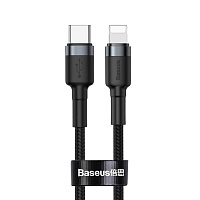 Кабель Baseus Cafule USB-C to Lightning PD 18W 1m (CATLKLF-G1) Black Кабель Baseus Cafule USB-C to Lightning PD 18W 1m (CATLKLF-G1) Black