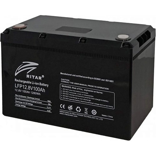 Акумулятор Ritar LiFePO4 12V (12.8V/100Ah/1280Wh) (LFP12.8V100Ah G1) - придбати в Дніпрі, Україні: ціна, характеристики | інтернет-магазин TOUCH