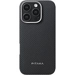 Чохол Pitaka Ultra-Slim Twill 600D для Apple iPhone 16 Pro Max Black/Grey (KI1601PMA) 