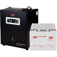 Источник бесперебойного питания (ИБП) LogicPower LPY-W-PSW-500VA + LPM-GL батарея 12V - 40Ah (14014)