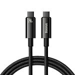 Кабель Baseus Tungsten Gold Fast Charging Data USB-C to USB-C 240W 1m Black (CAWJ040001)