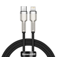 Кабель Baseus Cafule Metal USB-C to Lightning PD 20W 1m (CATLJK-A01) Black Кабель Baseus Cafule Metal USB-C to Lightning PD 20W 1m (CATLJK-A01) Black