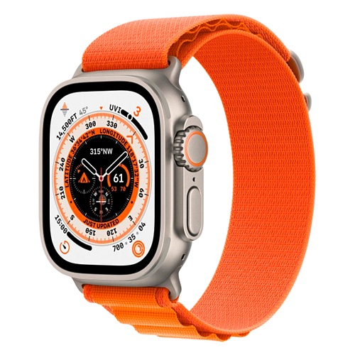 Смарт-часы Apple Watch Ultra 49mm Titanium Case with Orange Alpine Loop Medium (MQEU3/MQFL3)