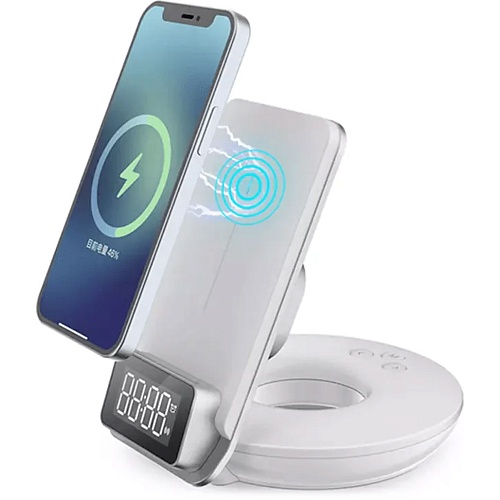 Бездротовий зарядний пристрій WiWU M11 4-in-1 Wireless Fast Charger with Time Clock and Backligh - придбати в Дніпрі, Україні: ціна, характеристики | інтернет-магазин TOUCH