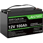 Аккумулятор LANPWR LiFePO4 12V (12V/100Ah/1200Wh) (LANPWR-12-100-BT)