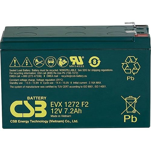 Аккумулятор CSB AGM 12V (12V/7.2Ah/86.4Wh) (EVX1272)