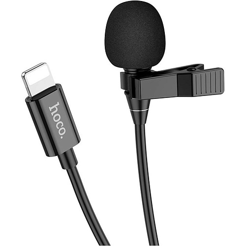 Петличный микрофон Hoco L14 Lightning 2m Black 