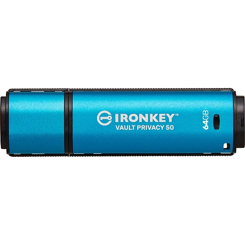 USB флеш-накопичувач Kingston IronKey Vault Privacy 50 64GB USB-A 3.2 Gen 1 Blue (IKVP50/64GB) - придбати в Дніпрі, Україні: ціна, характеристики | інтернет-магазин TOUCH