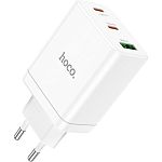 Мережевий зарядний пристрій Hoco N33 USB-A / 2 х USB-C 35W White 