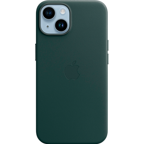 Чехол Apple Leather Case with MagSafe для Apple iPhone 14 Forest Green (MPP53)