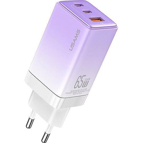 Мережевий зарядний пристрій Usams US-CC180 65W Gradient Purple - придбати в Дніпрі, Україні: ціна, характеристики | інтернет-магазин TOUCH
