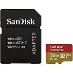 Карта пам'яті SanDisk microSDHC 32GB UHS-I U3 Extreme A1 V30 + SD Adapter (SDSQXAF-032G-GN6MA)