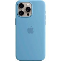 Чехол Silicone Case with MagSafe для Apple iPhone 15 Pro Max Winter Blue AAA
