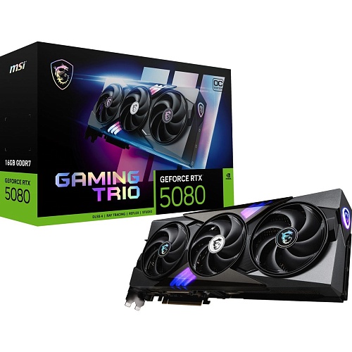 Видеокарта MSI GeForce RTX 5080 16GB GAMING TRIO OC (G5080-16GTC) UA