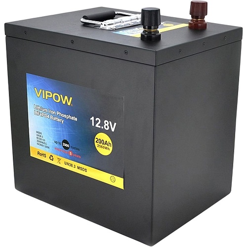 Аккумулятор Vipow LiFePO4 12V (12.8V/200Ah/2560Wh) (LiFePO4128-200/100) Аккумулятор Vipow LiFePO4 12V (12.8V/200Ah/2560Wh) (LiFePO4128-200/100)