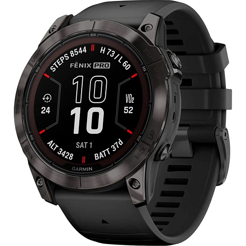 Смарт-часы Garmin Fenix 7X Pro Sapphire Solar Edition Carbon Gray DLC Titanium with Black Band (010-02778-10)