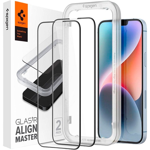 Защитное стекло Spigen ALM Glass FC 2-Pack для Apple iPhone 16e/ 14/ 13/ 13 Pro Black (AGL03387)