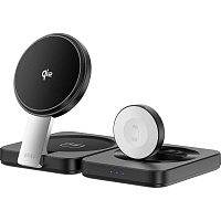 Беспроводное зарядное устройство WiWU Wi-W028 3in1 Wireless Charger with MagSafe Black Беспроводное зарядное устройство WiWU Wi-W028 3in1 Wireless Charger with MagSafe Black